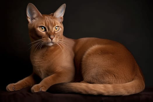 Portrait of a cute cat looking away. Canaani cat breed.