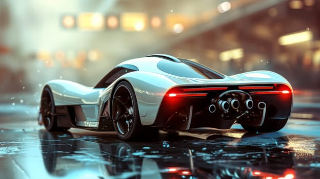 Digital concept car in a futuristic style. Future luxury sports car concept AI