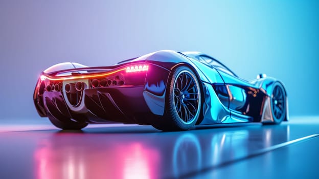 Digital concept car in a futuristic style. Future luxury sports car concept AI