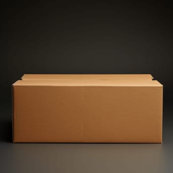 Paper cardboard box isolated. Standard packaging for postal parcels AI