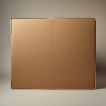 Paper cardboard box isolated. Standard packaging for postal parcels AI