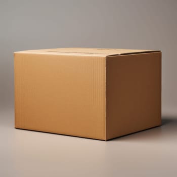 Paper cardboard box isolated. Standard packaging for postal parcels AI