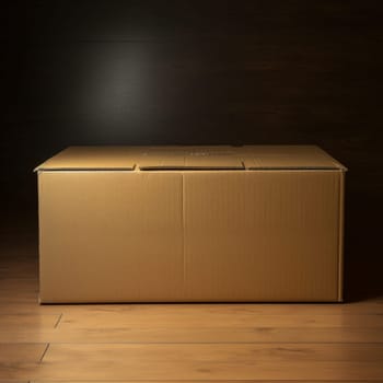 Paper cardboard box isolated. Standard packaging for postal parcels AI