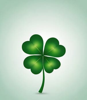 Illustration of a clover .Shamrock. Background with clover leaves. St. Patrick's Day.Illustration of a four-leaf clover. Abstract background with clover.Glowing green shamrock.
