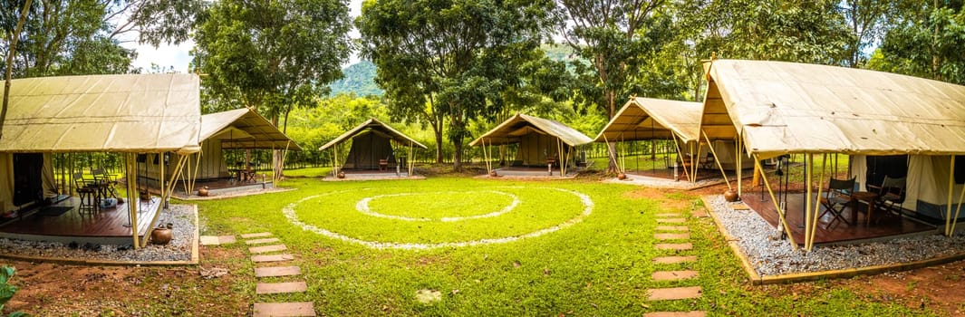 Tree House in Camping field in Khao Yai in Thailand, south east asia