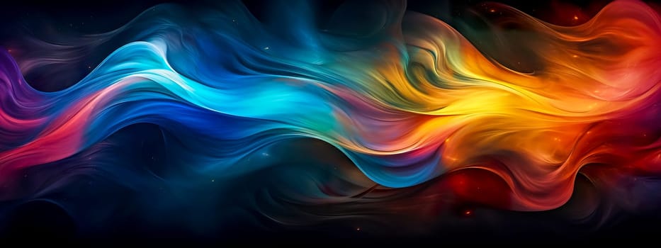 An abstract composition of swirling colors conveying a sense of movement and energy. banner