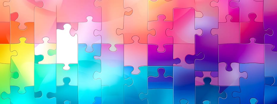 colorful puzzle piece pattern with a gradient effect, creating an attractive and modern background suitable for various design uses. banner