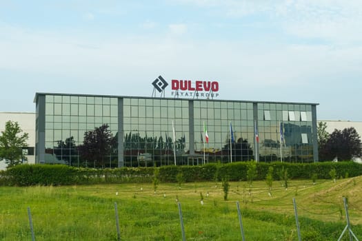 Fontanellato, Italy - June 14, 2023: Facade of the industrial building of the Dulevo company. Dulevo is a company that produces equipment for cleaning large areas both inside and outside.