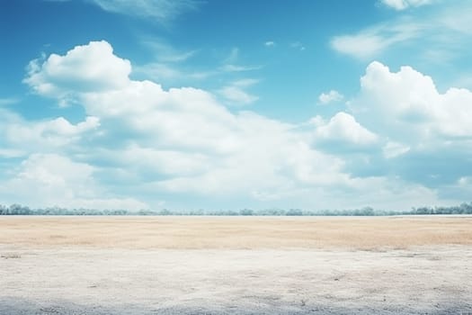 sand dunes blue sky and fluffy clouds. High quality photo