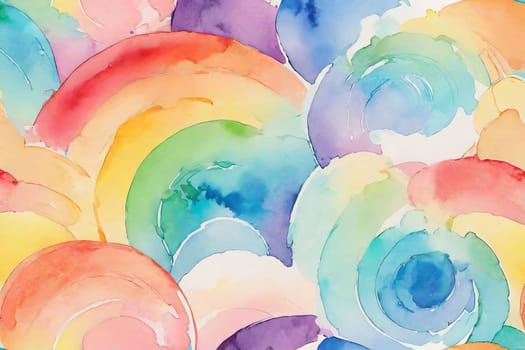 Abstract watercolor background in rainbow colors.