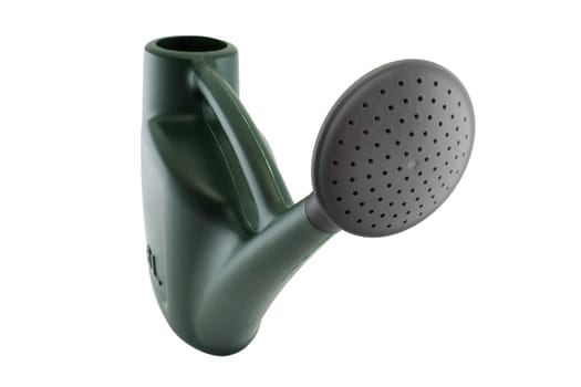 A green garden watering can with clipping path