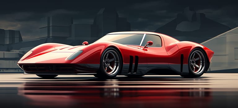 A CG render of a beautiful sport car 3d model. High quality photo