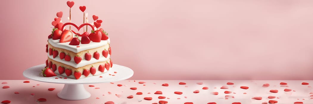 Heart-shaped mousse cake for Valentine's Day