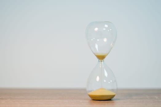 Symbol of close deadline, countdown, ending time on sand timer