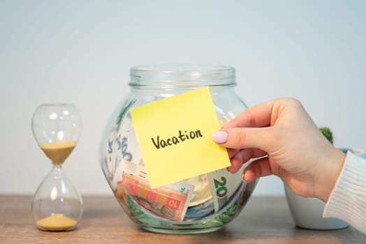 Financial planning, saving for pleasure and relax on a vacation concept