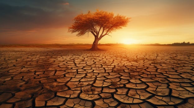 Drought concept, lack of water, the earth planet without a water
