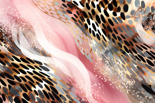 Colorful Jungle: Exotic Leopard Skin Pattern on Pink Watercolor Background