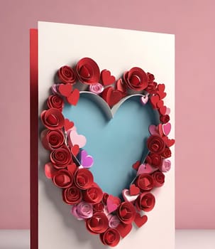 Valentine's day greeting card with hearts and place for your text.Valentine's day card with heart on background. Vector illustration.Valentine's day card with red heart. 3d rendering.Valentine's day greeting card with red heart on abstract background.Illustration of a valentine card with a red heart on it.