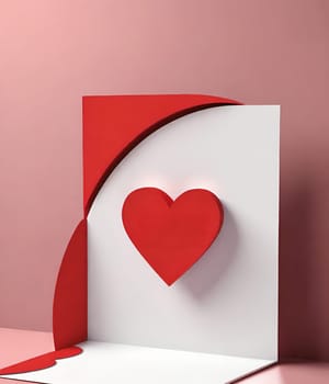 Valentine's day greeting card with hearts and place for your text.Valentine's day card with heart on background. Vector illustration.Valentine's day card with red heart. 3d rendering.Valentine's day greeting card with red heart on abstract background.Illustration of a valentine card with a red heart on it.