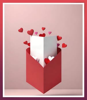 Valentine's day greeting card with hearts and place for your text.Valentine's day card with heart on background. Vector illustration.Valentine's day card with red heart. 3d rendering.Valentine's day greeting card with red heart on abstract background.Illustration of a valentine card with a red heart on it.