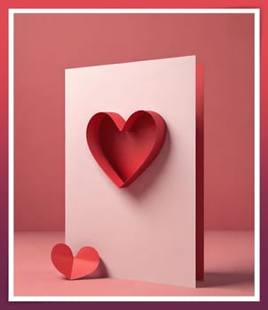 Valentine's day greeting card with hearts and place for your text.Valentine's day card with heart on background. Vector illustration.Valentine's day card with red heart. 3d rendering.Valentine's day greeting card with red heart on abstract background.Illustration of a valentine card with a red heart on it.