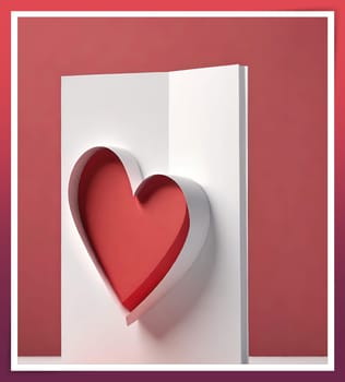 Valentine's day greeting card with hearts and place for your text.Valentine's day card with heart on background. Vector illustration.Valentine's day card with red heart. 3d rendering.Valentine's day greeting card with red heart on abstract background.Illustration of a valentine card with a red heart on it.