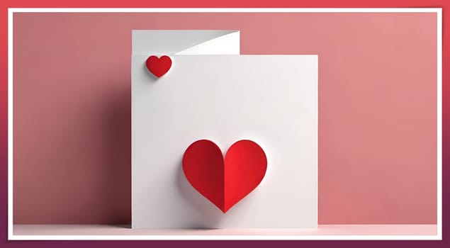 Valentine's day greeting card with hearts and place for your text.Valentine's day card with heart on background. Vector illustration.Valentine's day card with red heart. 3d rendering.Valentine's day greeting card with red heart on abstract background.Illustration of a valentine card with a red heart on it.