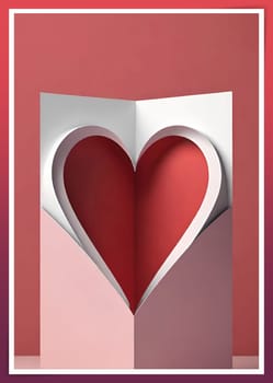 Valentine's day greeting card with hearts and place for your text.Valentine's day card with heart on background. Vector illustration.Valentine's day card with red heart. 3d rendering.Valentine's day greeting card with red heart on abstract background.Illustration of a valentine card with a red heart on it.