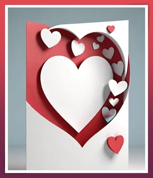 Valentine's day greeting card with hearts and place for your text.Valentine's day card with heart on background. Vector illustration.Valentine's day card with red heart. 3d rendering.Valentine's day greeting card with red heart on abstract background.Illustration of a valentine card with a red heart on it.