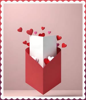 Valentine's day greeting card with hearts and place for your text.Valentine's day card with heart on background. Vector illustration.Valentine's day card with red heart. 3d rendering.Valentine's day greeting card with red heart on abstract background.Illustration of a valentine card with a red heart on it.