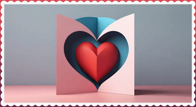 Valentine's day greeting card with hearts and place for your text.Valentine's day card with heart on background. Vector illustration.Valentine's day card with red heart. 3d rendering.Valentine's day greeting card with red heart on abstract background.Illustration of a valentine card with a red heart on it.