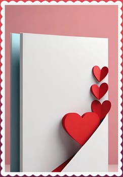 Valentine's day greeting card with hearts and place for your text.Valentine's day card with heart on background. Vector illustration.Valentine's day card with red heart. 3d rendering.Valentine's day greeting card with red heart on abstract background.Illustration of a valentine card with a red heart on it.