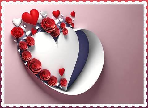 Valentine's day greeting card with hearts and place for your text.Valentine's day card with heart on background. Vector illustration.Valentine's day card with red heart. 3d rendering.Valentine's day greeting card with red heart on abstract background.Illustration of a valentine card with a red heart on it.