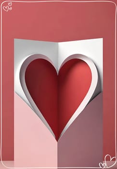 Valentine's day greeting card with hearts and place for your text.Valentine's day card with heart on background. Vector illustration.Valentine's day card with red heart. 3d rendering.Valentine's day greeting card with red heart on abstract background.Illustration of a valentine card with a red heart on it.