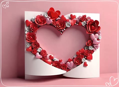 Valentine's day greeting card with hearts and place for your text.Valentine's day card with heart on background. Vector illustration.Valentine's day card with red heart. 3d rendering.Valentine's day greeting card with red heart on abstract background.Illustration of a valentine card with a red heart on it.