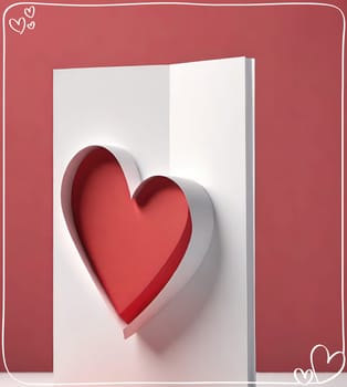 Valentine's day greeting card with hearts and place for your text.Valentine's day card with heart on background. Vector illustration.Valentine's day card with red heart. 3d rendering.Valentine's day greeting card with red heart on abstract background.Illustration of a valentine card with a red heart on it.