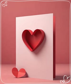 Valentine's day greeting card with hearts and place for your text.Valentine's day card with heart on background. Vector illustration.Valentine's day card with red heart. 3d rendering.Valentine's day greeting card with red heart on abstract background.Illustration of a valentine card with a red heart on it.