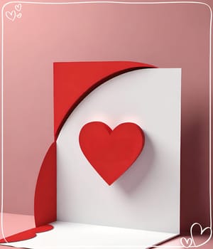 Valentine's day greeting card with hearts and place for your text.Valentine's day card with heart on background. Vector illustration.Valentine's day card with red heart. 3d rendering.Valentine's day greeting card with red heart on abstract background.Illustration of a valentine card with a red heart on it.