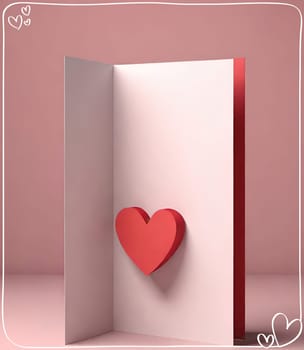 Valentine's day greeting card with hearts and place for your text.Valentine's day card with heart on background. Vector illustration.Valentine's day card with red heart. 3d rendering.Valentine's day greeting card with red heart on abstract background.Illustration of a valentine card with a red heart on it.