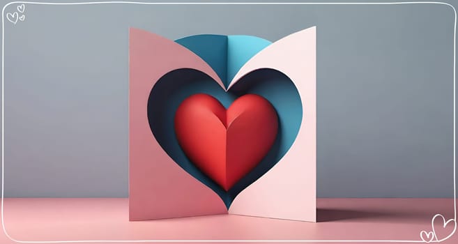 Valentine's day greeting card with hearts and place for your text.Valentine's day card with heart on background. Vector illustration.Valentine's day card with red heart. 3d rendering.Valentine's day greeting card with red heart on abstract background.Illustration of a valentine card with a red heart on it.