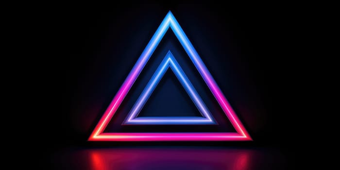 Triangle neon isolated on a black background