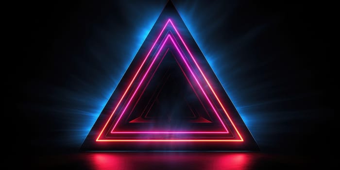 Triangle neon isolated on a black background