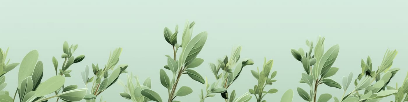 Sage herb on a light green background as banner, herbalism concept