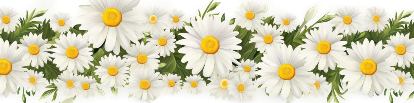 Top view to a flowered and blossomed daisy flower as background banner