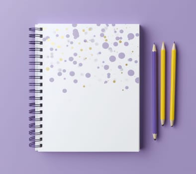 Blank notebook on white background with space for design, education and business concepts.