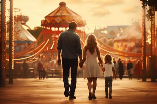 Family Love in the Park: A Joyful Father-Daughter Bonding Moment Amidst Nature