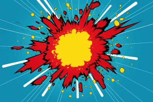 Comic Boom Explosion: Bursting Retro Cartoon Illustration on Abstract Background