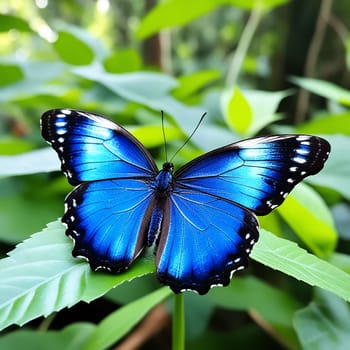 Blue Morpho Butterfly in the Amazon Rainforest