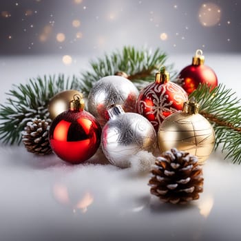 Christmas Decorations and Sweet Treats on a White Background