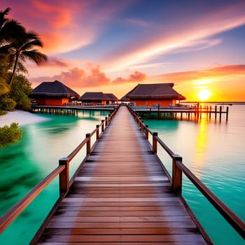 Jetty near Cancun, Mexico - Travel, Tourism, and Vacations Concept